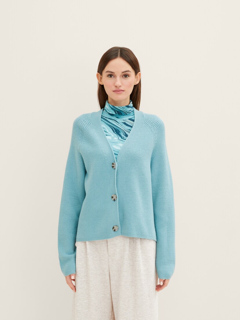 Clearance Tom Tailor Cardigan - Chunky Knit Womens Light Blue