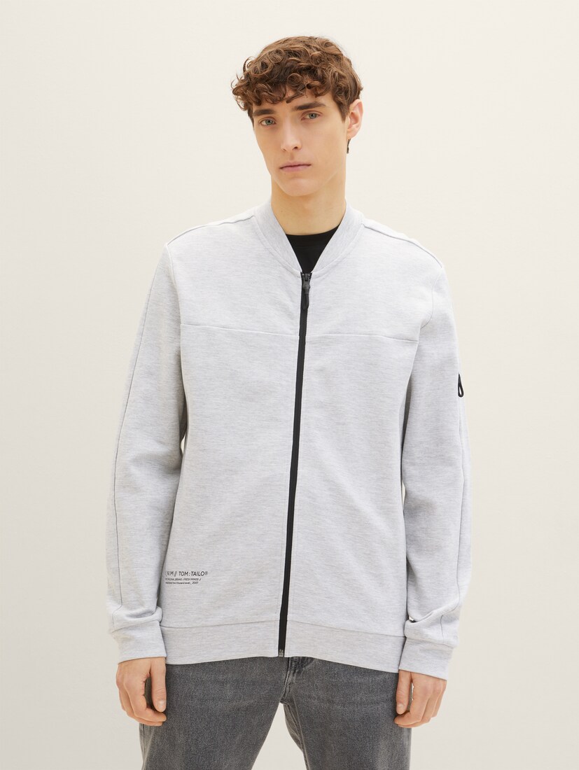 Picasso område arbejdsløshed Tom Tailor Jumpers Wholesale - Sweat Jacket With A Print Mens Light Grey  Grey