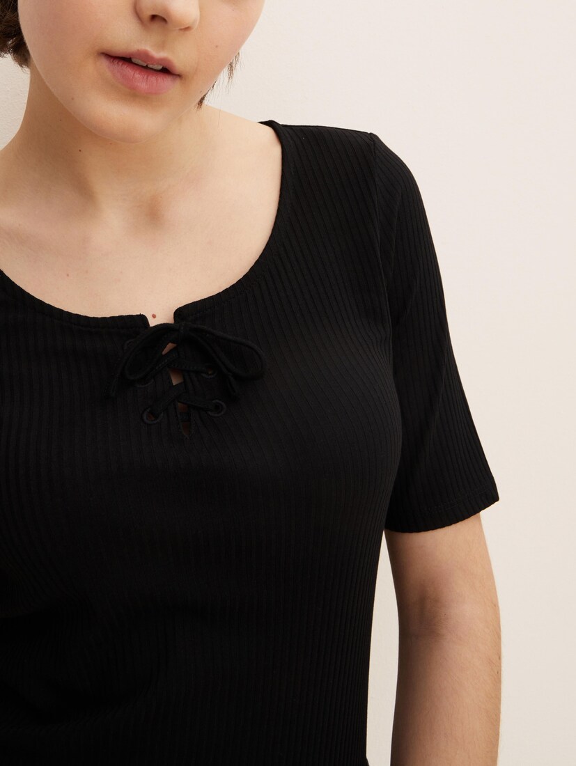 Tom Tailor T-Shirts Sale With Womens On Deep - Black Lacing